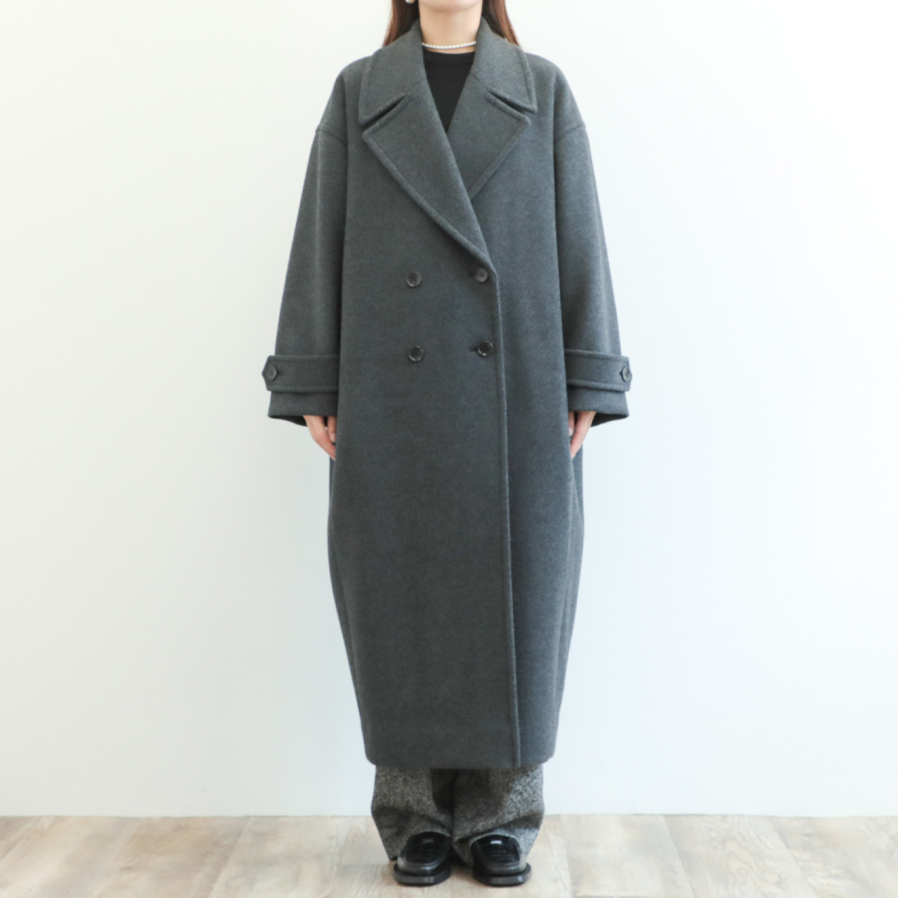 SACRA サクラ コート ダブル ウール ナイロン Super 140's