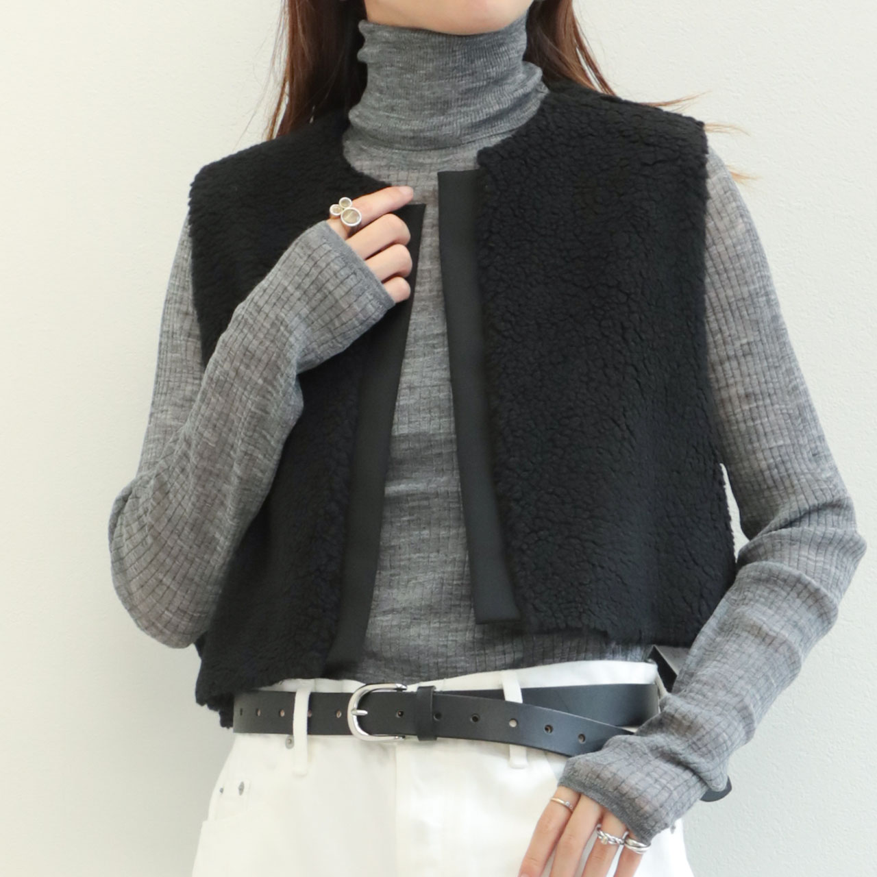 SACRA サクラ レディース ベスト ジレ ボア ポリエステル ウール