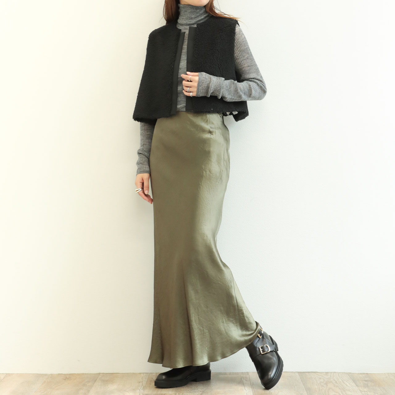 SACRA サクラ レディース スカート ロング丈 アセテート