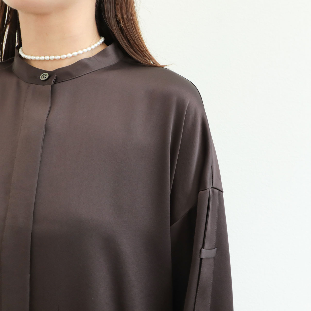 SACRA サクラ レディース シャツ ブラウス デザインスリーブ バンド