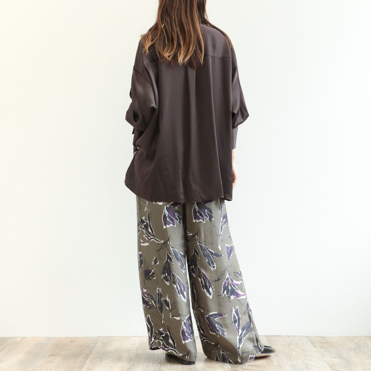 SACRA サクラ パンツ ワイド キュプラ レーヨン 花柄 プリント