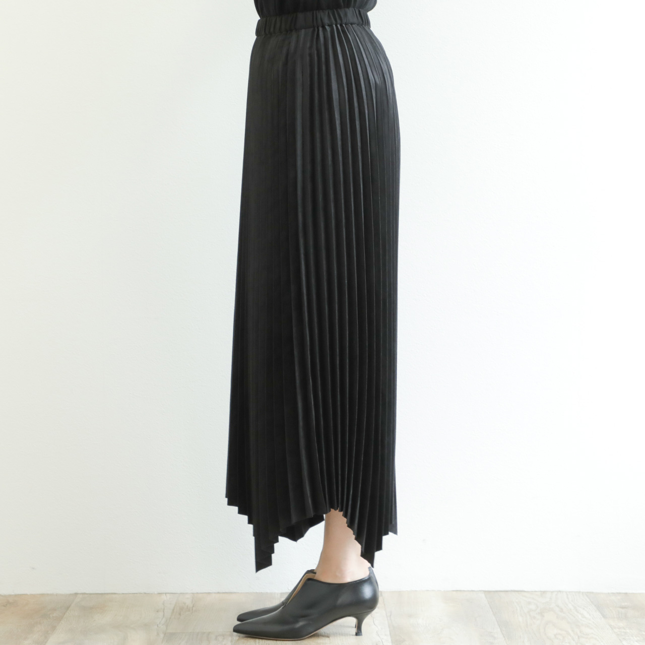 SACRA サクラ スカート ロング プリーツ ランダムヘム マキシ丈