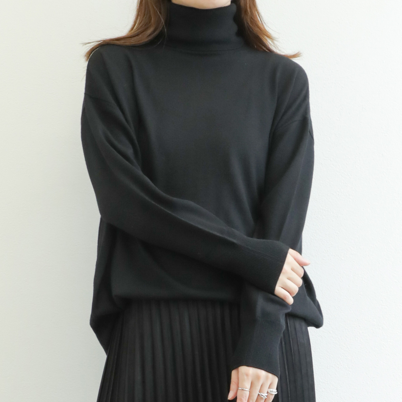 ☆黒　タートルネックニット☆ tk.TAKEO KIKUCHI セーター ニット ミラノリブタートルネックニット