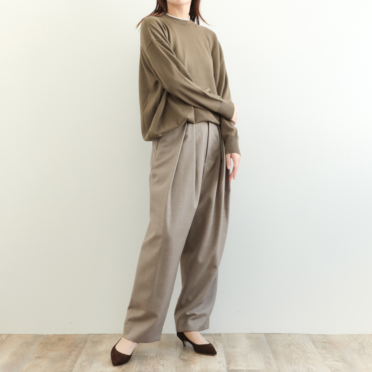 SACRA サクラ ニット プルオーバー クルーネック エキストラファイン