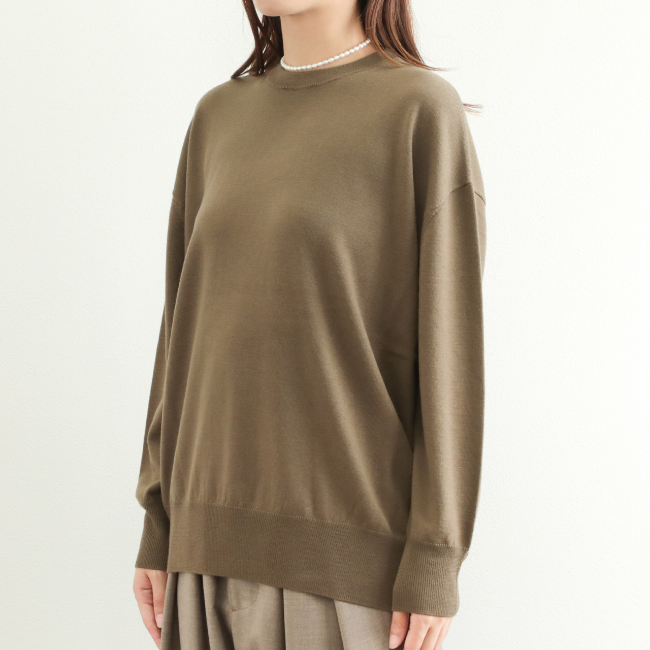 SACRA サクラ ニット プルオーバー クルーネック エキストラファイン