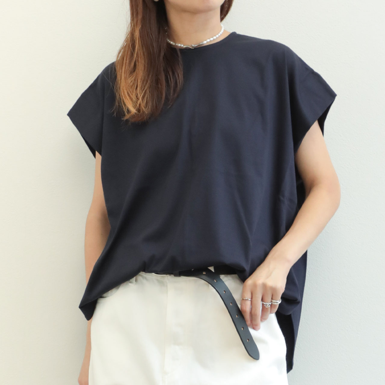 THE DRESS&CO. 黒 麻 リネン100% チュニック カットソー THE DRESS&CO. 黒 麻 リネン100% チュニック カットソー（リネン