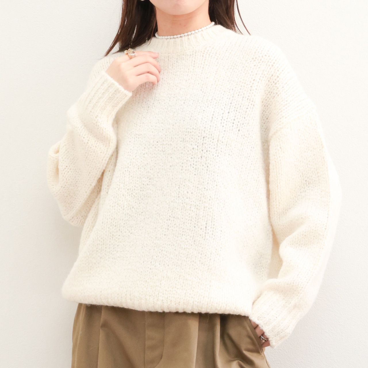 SACRA サクラ レディース ニット クルーネック エクストラファイン