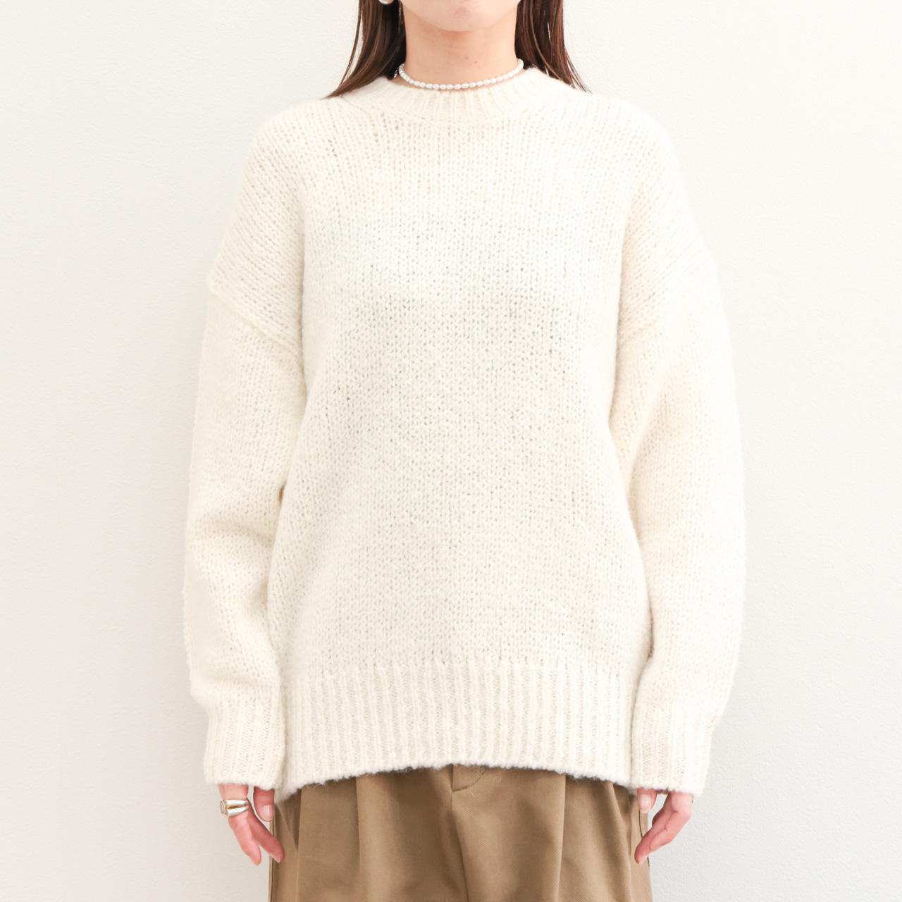 SACRA サクラ レディース ニット クルーネック エクストラファイン