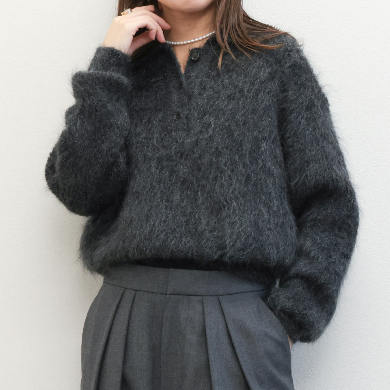 SACRA サクラ レディース ニット ローゲージ モヘア ナイロン