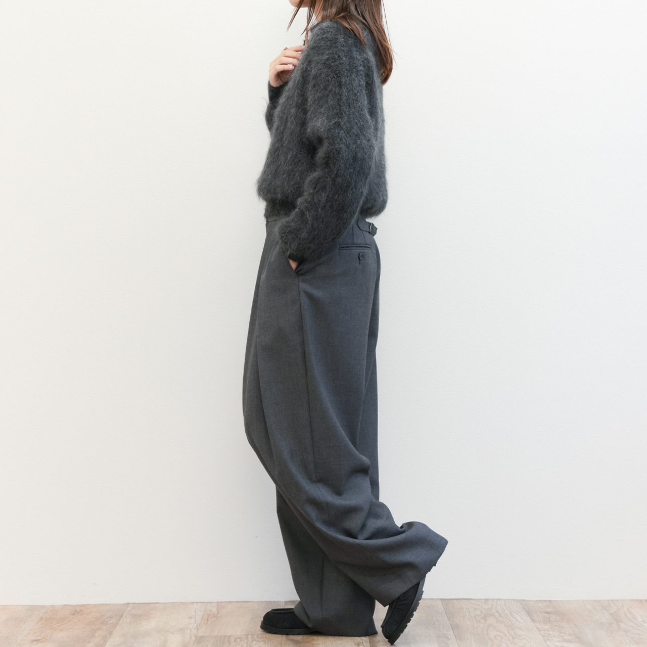 SACRA　Pニット グレー SACRA サクラ レディース ニット ローゲージ モヘア ナイロン