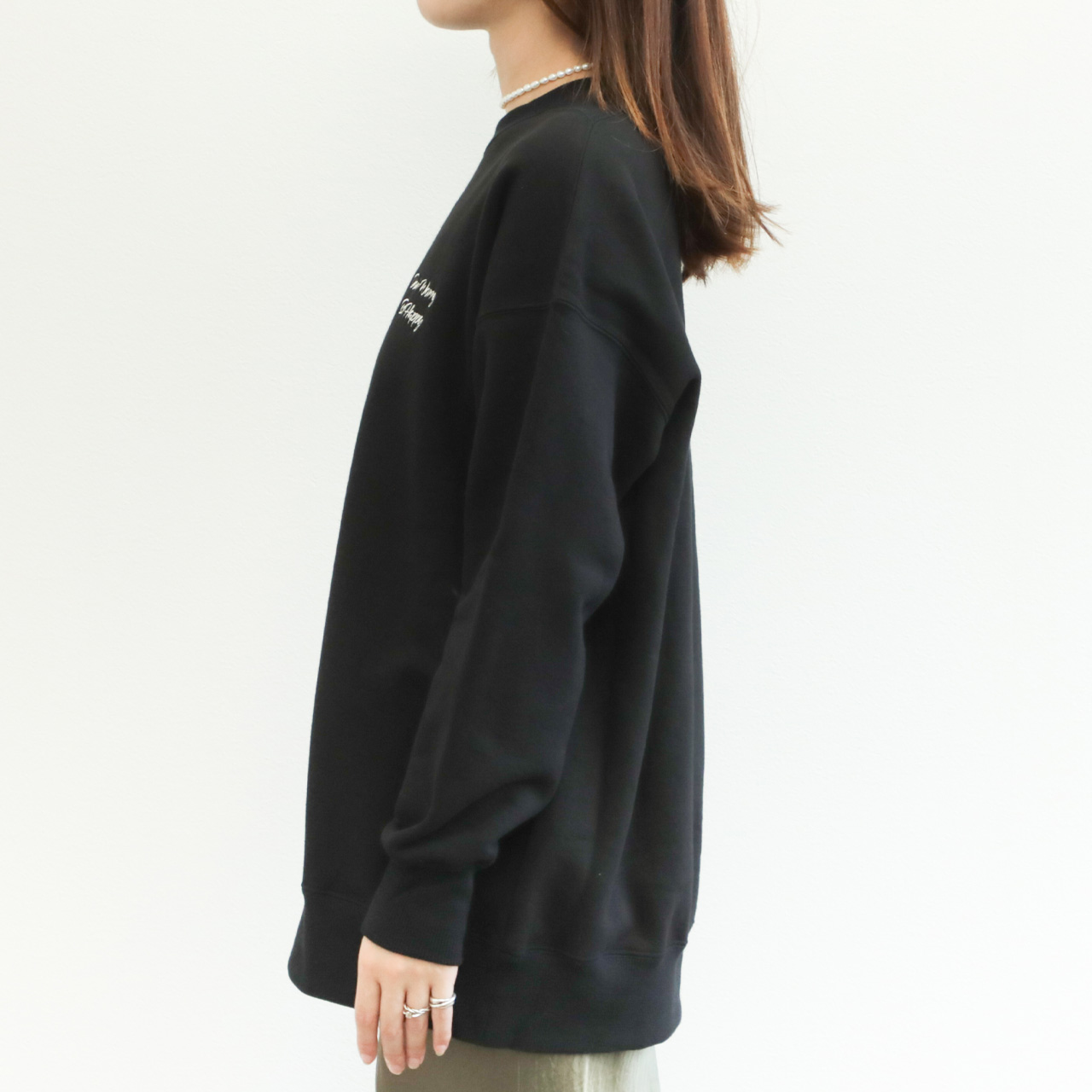 SACRA サクラ スウェット コットン 長袖 丸首 ロゴ 刺繍 PREMIUM