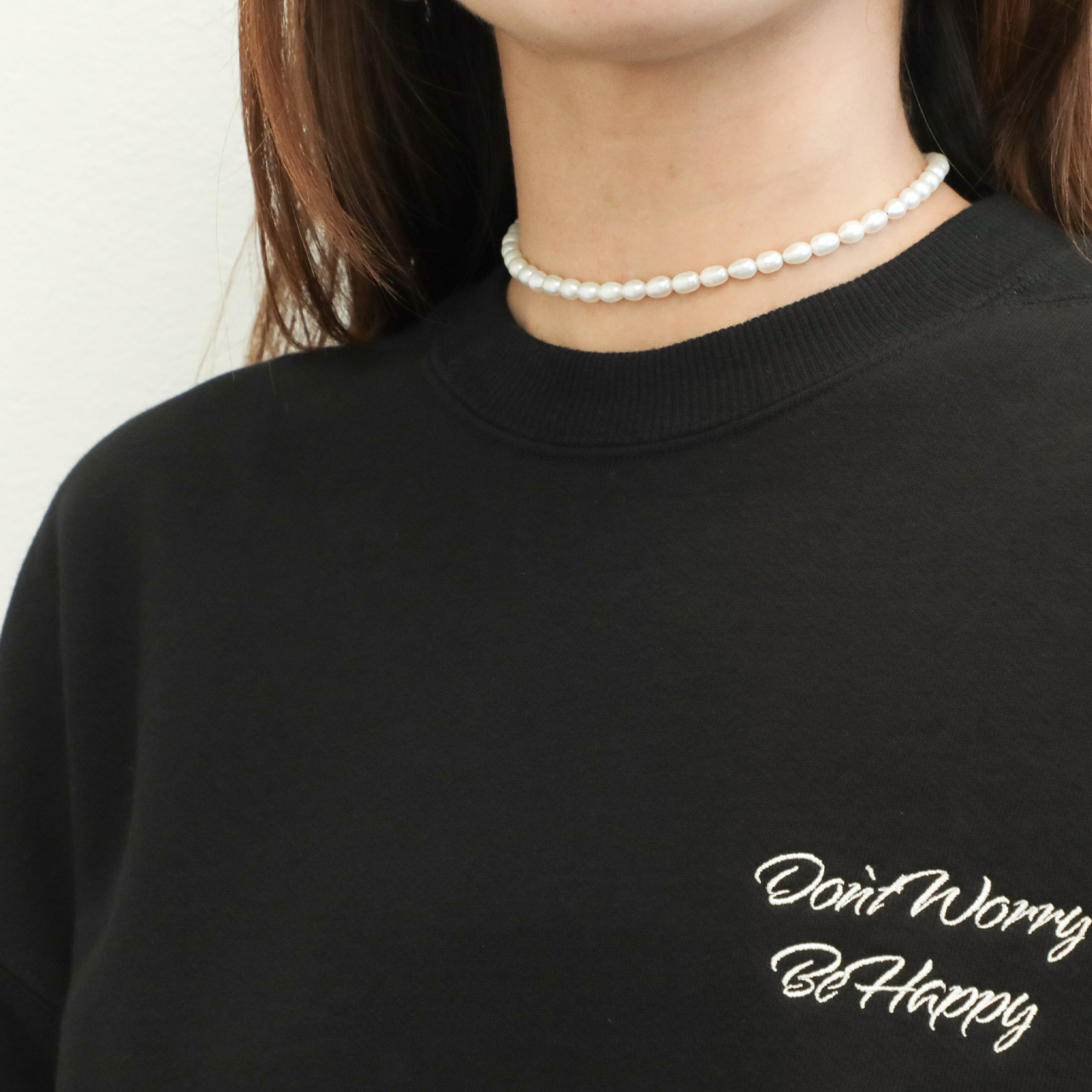 SACRA サクラ スウェット コットン 長袖 丸首 ロゴ 刺繍 PREMIUM