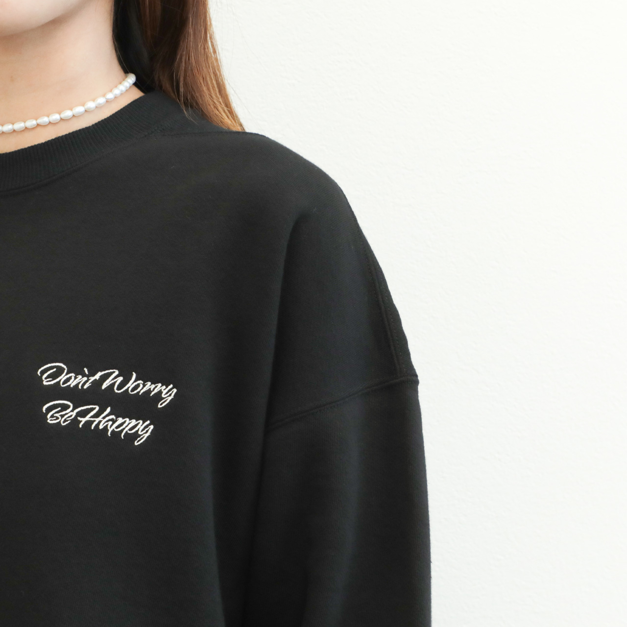 SACRA サクラ スウェット コットン 長袖 丸首 ロゴ 刺繍 PREMIUM