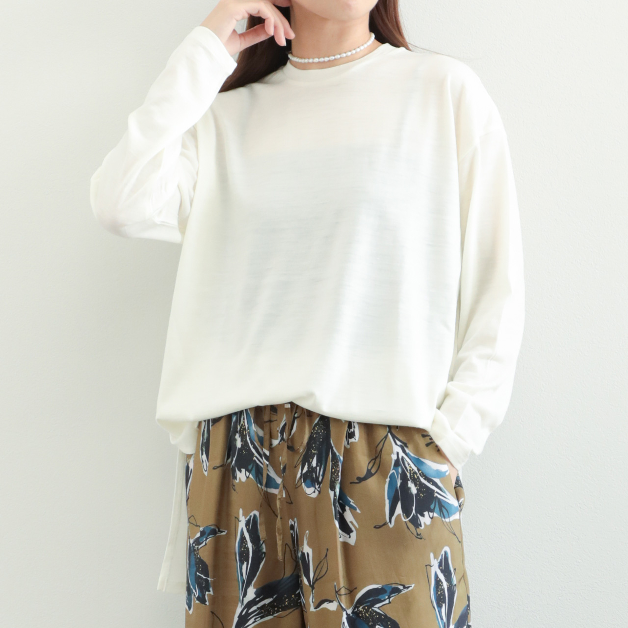 SACRA サクラ カットソー ロンT クルーネック スーパーファイン メリノ