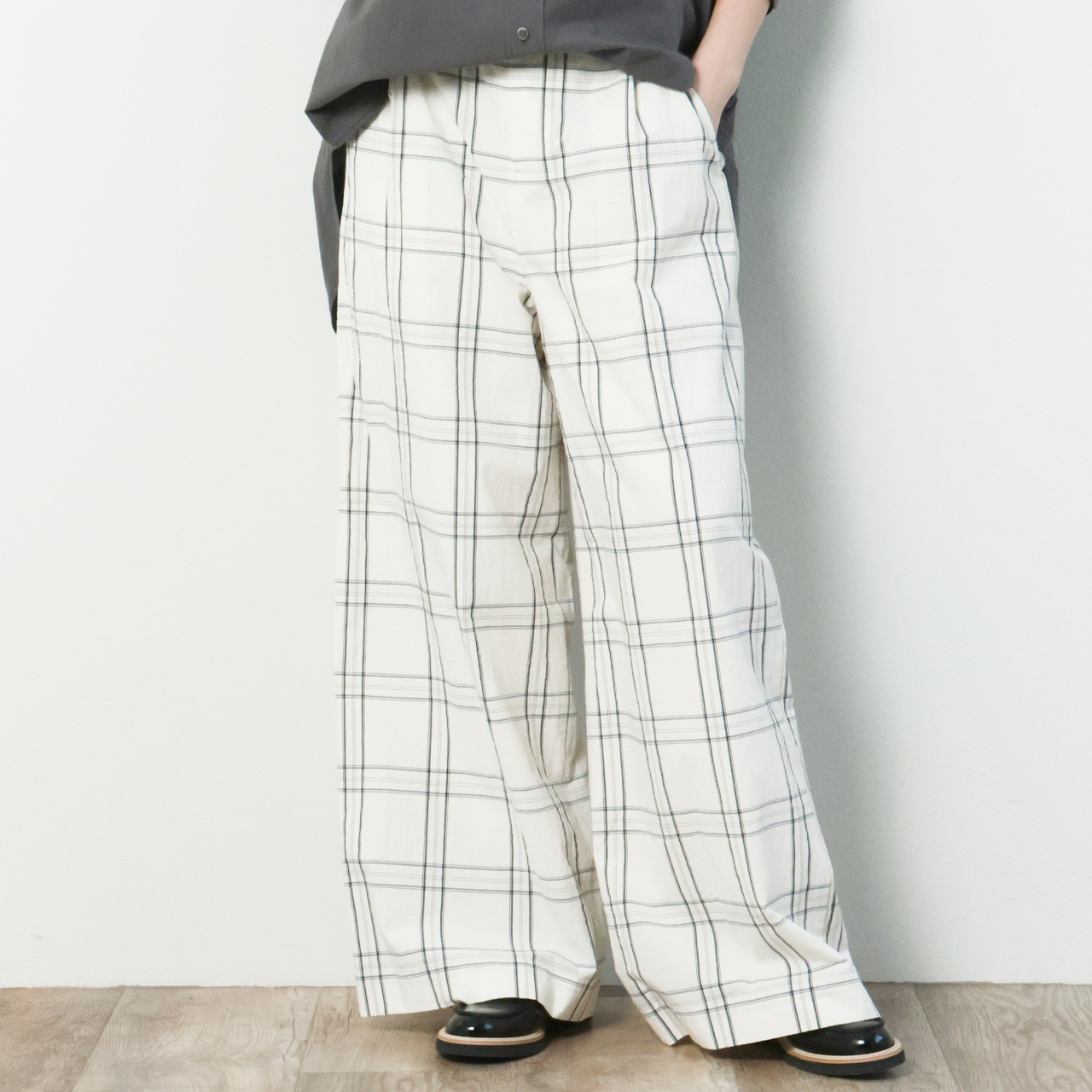 SACRA サクラ レディース パンツ ワイド コットン ワッシャー バック