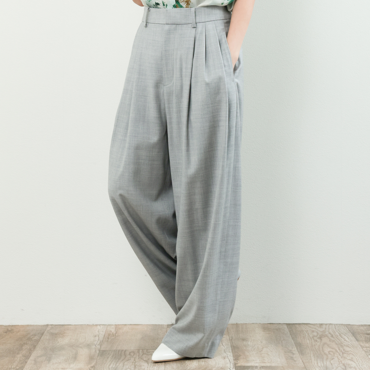 SACRA サクラ レディース パンツ ワイド スラックス ウール シルク