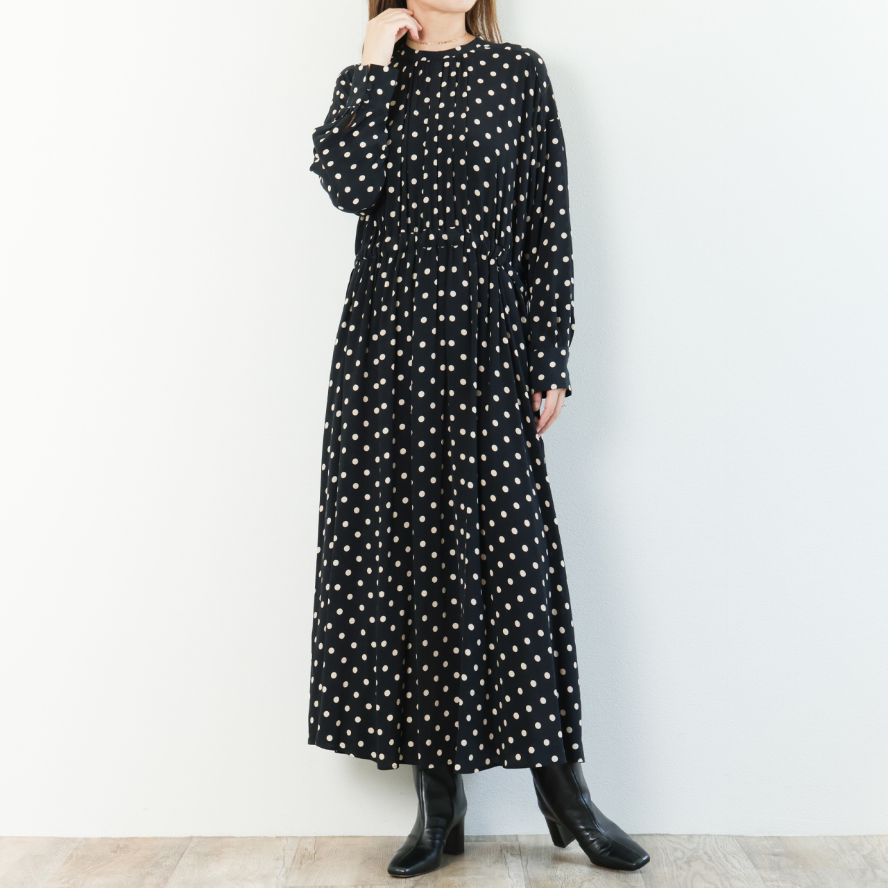 SACRA サクラ レディース ワンピース ロング丈 長袖 キュプラ レーヨン