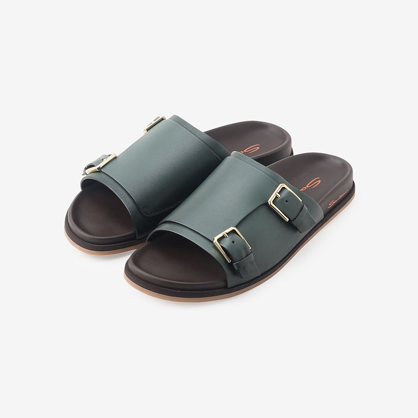 絶対一番安い サントーニ SANTONI サンダル レザーソール ダブルバックル 小物