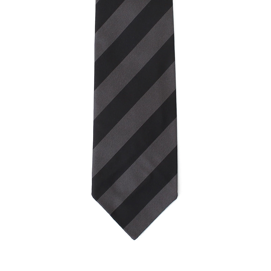 新品未使用　TOM FORDストライプタイ　ブラック×シルバー レジメンタル ストライプ シルク ネクタイ / シルバー | EDWARD'S