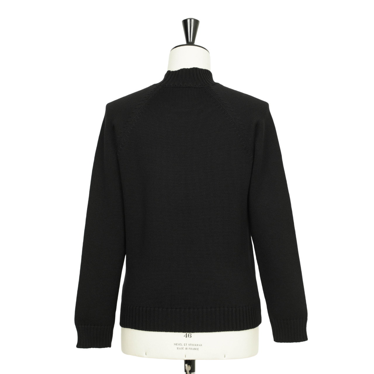 ザノーネZANONEミドルゲージウールモックネックニット46ブラック黒