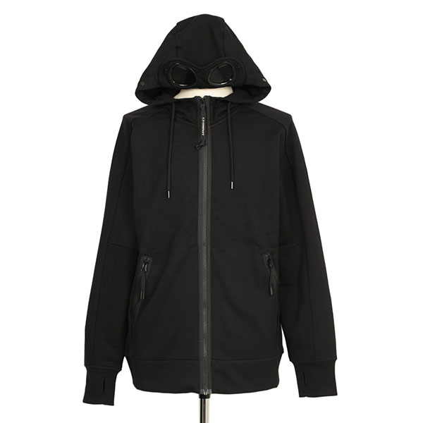 C.P.COMPANY シーピーカンパニー スウェット パーカー フーデッド コットン ゴーグル CPCOMPANY 17CMSS028A  BLACK/ブラック｜C.P.COMPANY｜菅原靴店