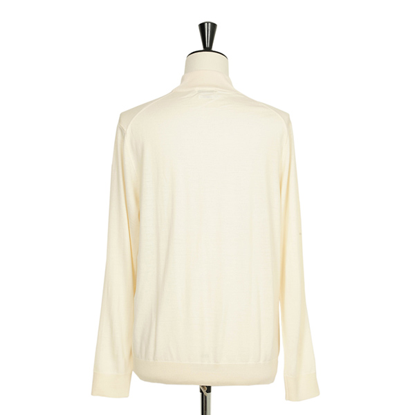 gim ジム モックネック カシミヤ100% ニット ホワイト　Mサイズ GIM (ジム) カシミヤ100％ 日本製 モックネック ニット GIM25502039