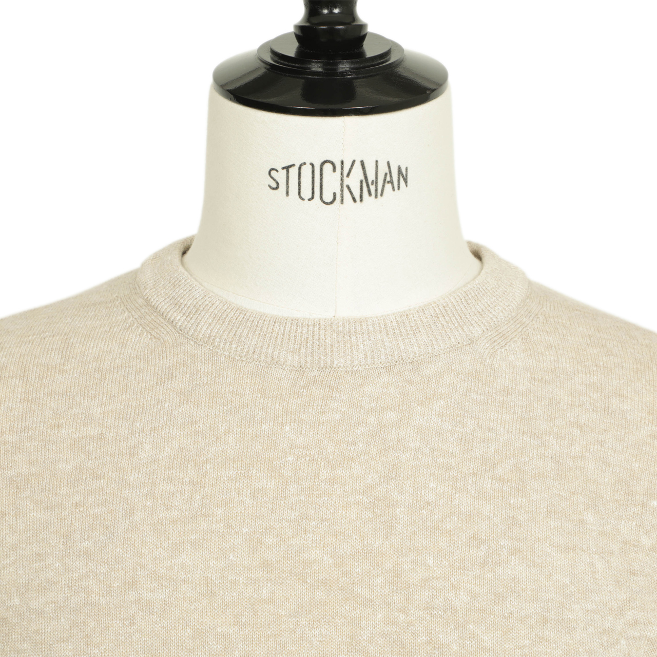 gim ジム ニット ハイゲージ クルーネック リネン コットン アイス