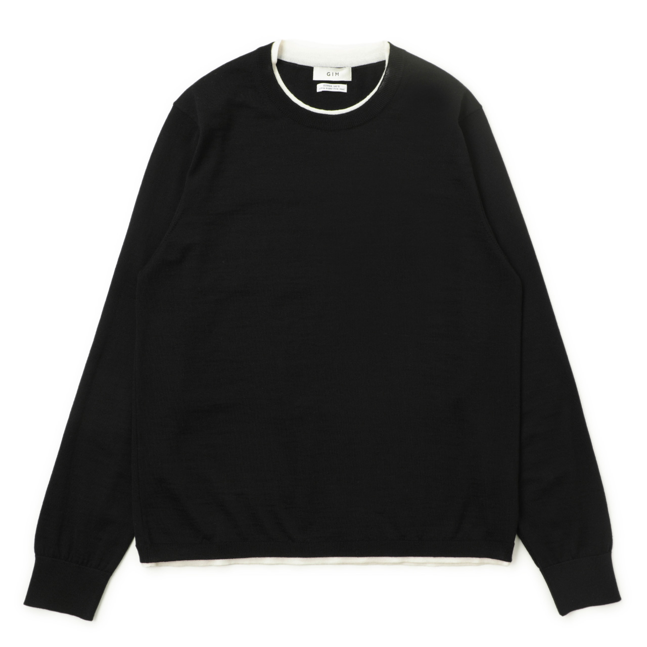 pium レイヤードケーブル長袖ニット　チャコール ピウム レイヤードケーブル長袖ニット – pium