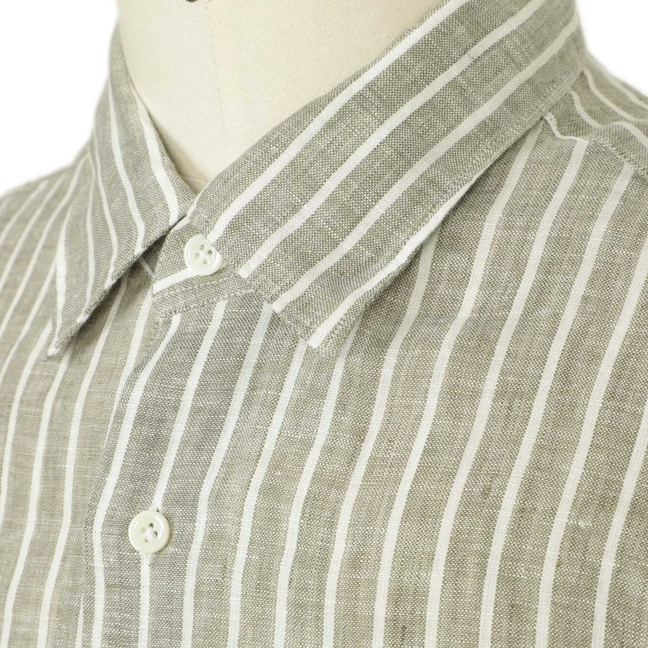 giannetto ジャンネット シャツ レギュラーカラー リネン ストライプ