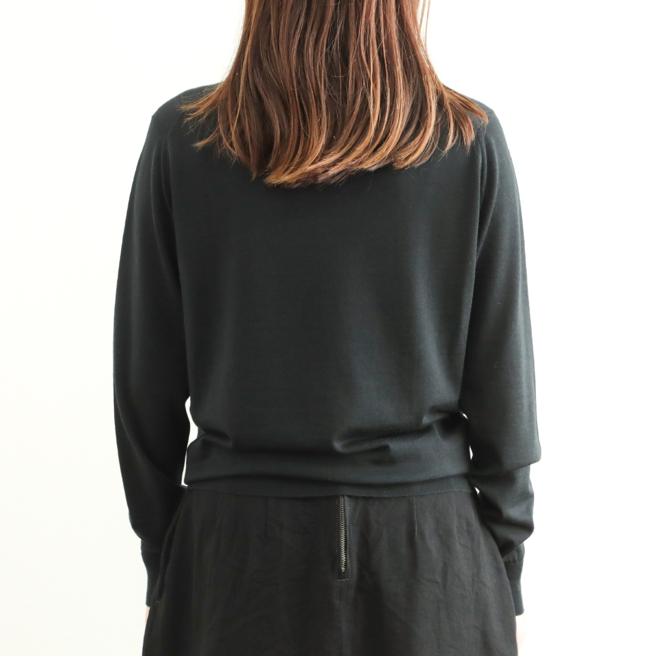 【美品】ジョンスメドレー ウール ハイゲージニット ブラック Mサイズ JOHN SMEDLEY ジョンスメドレー レディース ニット ハイゲージ