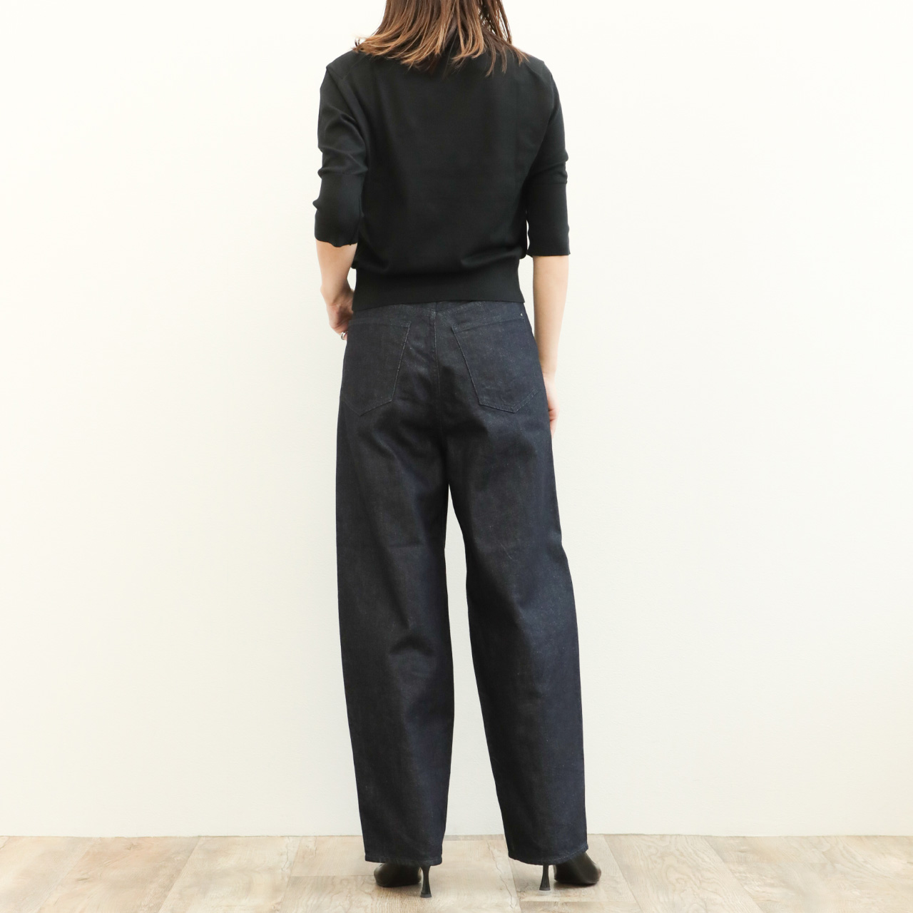 美品ジョンスメドレー ニットポロ　英国製　ブラック　サイズS JOHN SMEDLEY(ジョンスメドレー)BIG SIZE ISIS(アイシス) ビッグ