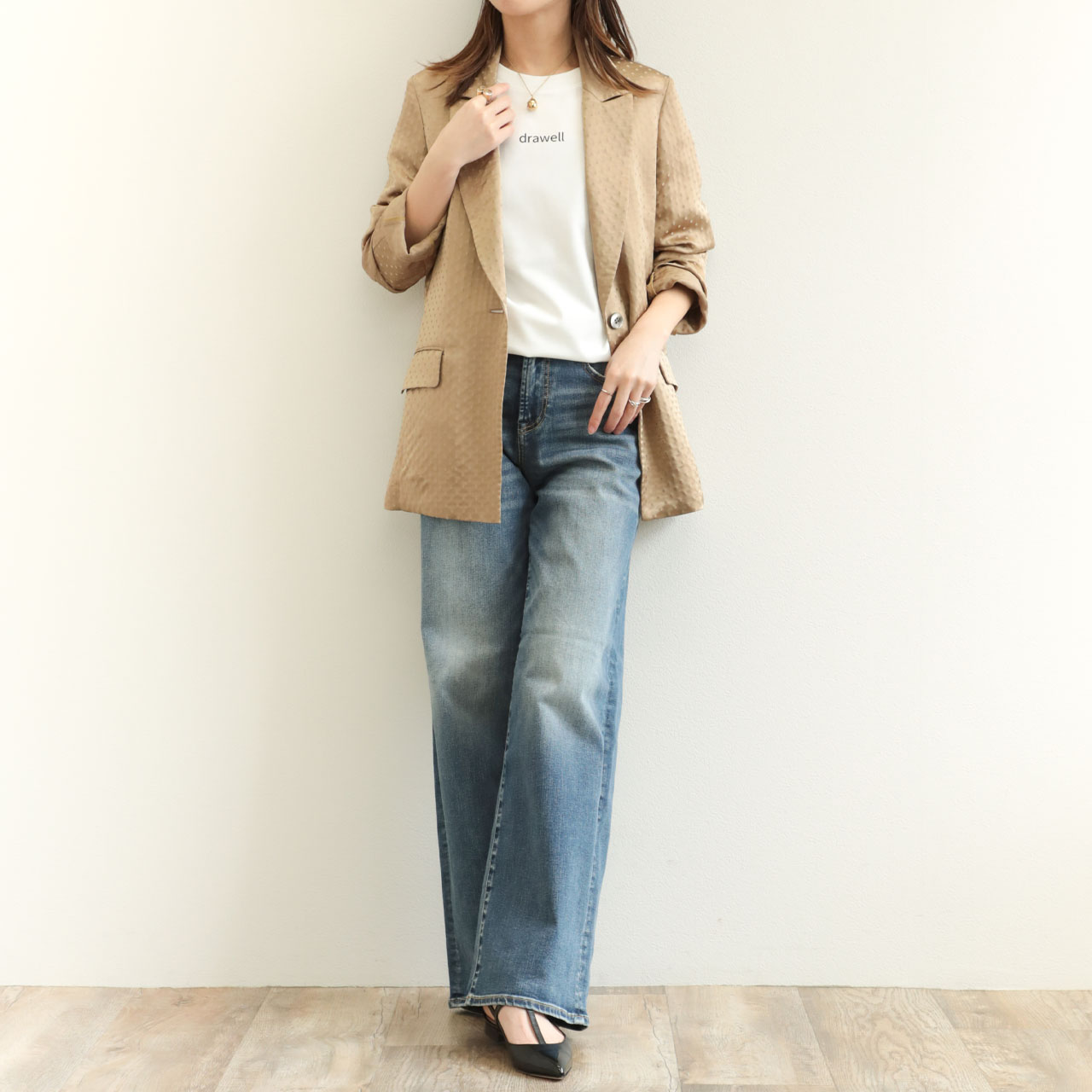 極美品 デンハム KEIRA ハイウエスト ワイド デニム パンツ 革ラベル 極美品 デンハム KEIRA ハイウエスト ワイド デニム パンツ 革
