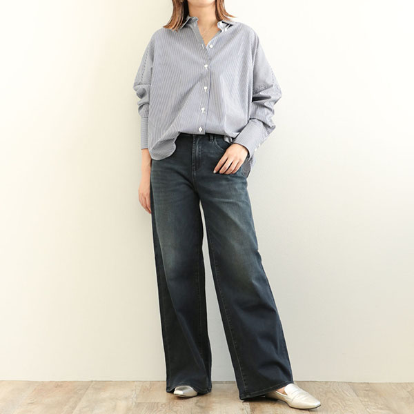 DENHAM デンハム レディース デニム パンツ ワイド ハイウエスト ハイライズ ジーンズ KEIRA HIGH RISE WIDE LEG  02-24-07-11-025 930/ダークブルー｜DENHAM｜菅原靴店