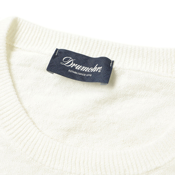 Drumohr ドルモア リネン 麻 半袖セーター ニットT ブラウン 48 Drumohr ドルモア ニット クルーネック ハイゲージ 半袖 ニットT