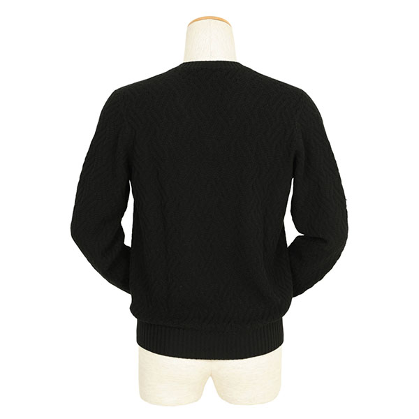 【美品】ドルモア（DRUMOHR） のブラッククルーネックニット DRUMOHR（ドルモア） メンズ ラムウール クルーネック ニット ミドル