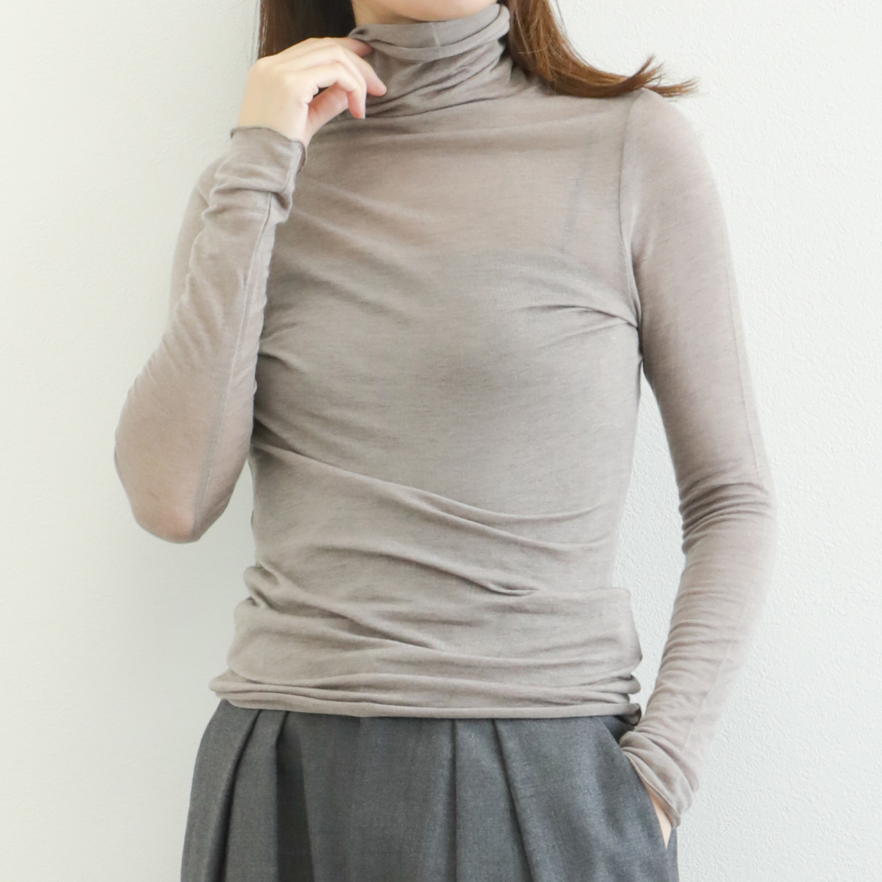 draw drawers ウール　タートルネック　グレー DRAWER（ドゥロワー） タートルネックニット 1 グレー レディース