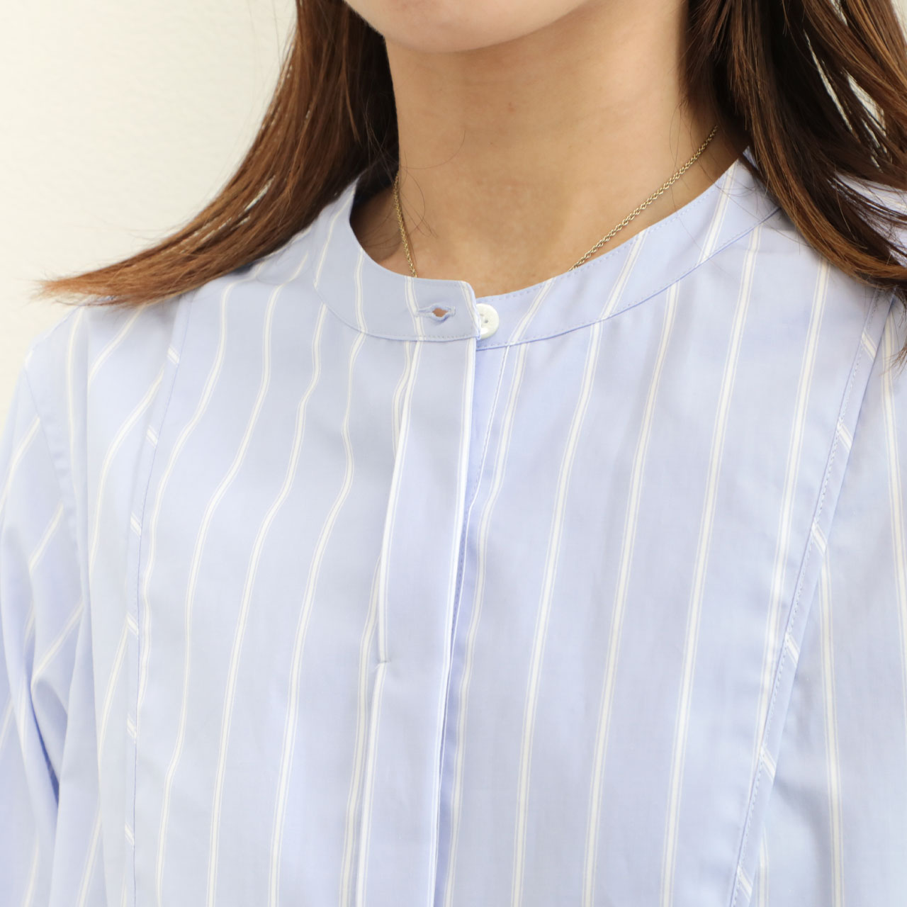 drawell ドロウェル レディース シャツ ブラウス バンドカラー