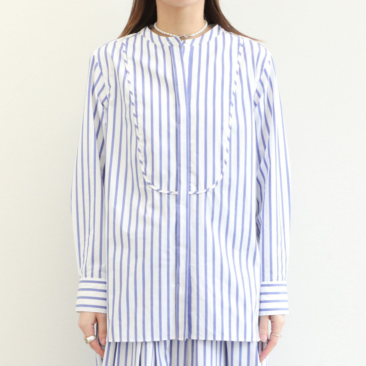 新品 DRAWELL ドビーストライプビブヨークシャツ ビブヨークシャツ ドビーストライプ – drawell
