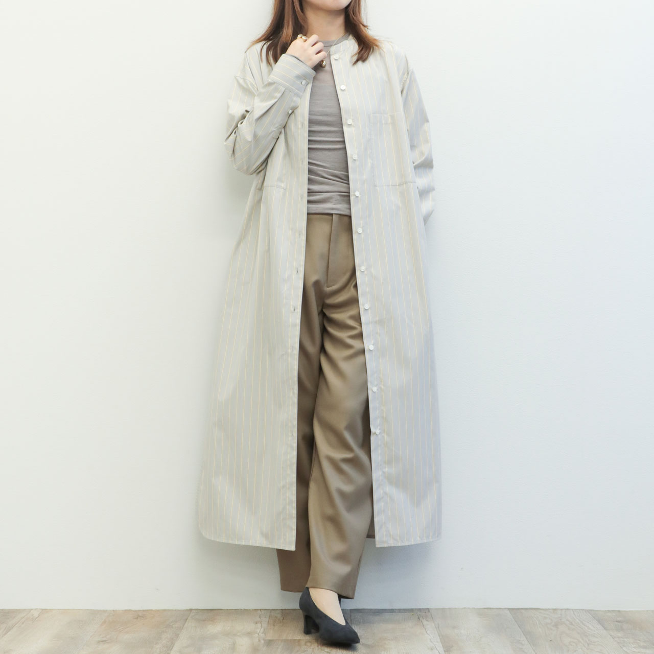 drawell ドロウェル レディース ワンピース マキシ丈 長袖 バンド