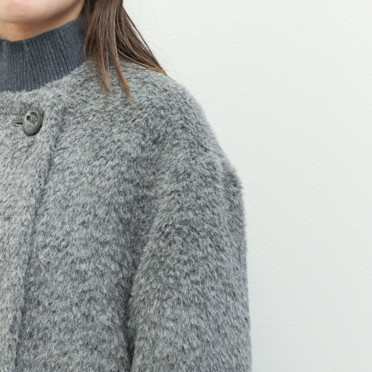 drawell ドロウェル　アルパカ　シャギー　ウール　コート drawell ドロウェル コート ダブルブレスト ショート丈 ノー