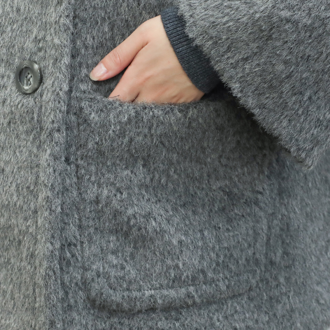 drawell ドロウェル コート ダブルブレスト ショート丈 ノー