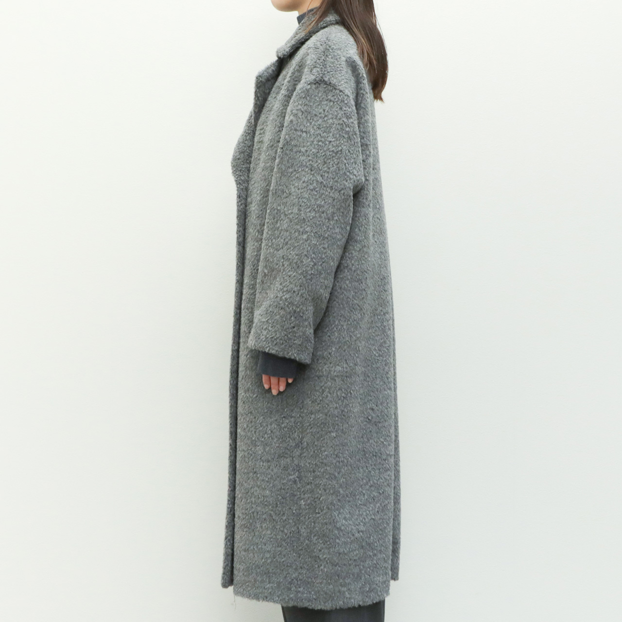 drawell ドロウェル コート ダブルブレスト ロング シャギー アルパカ