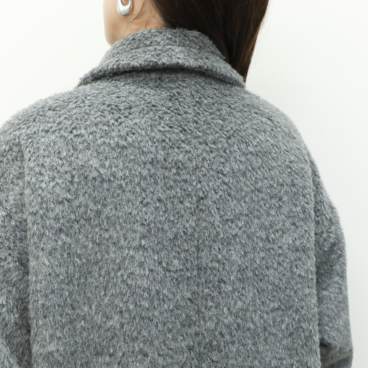 drawell ドロウェル コート ダブルブレスト ロング シャギー アルパカ