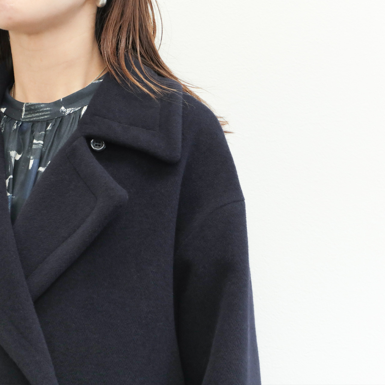 drawell ドロウェル コート Pコート ダブルブレスト ショート丈