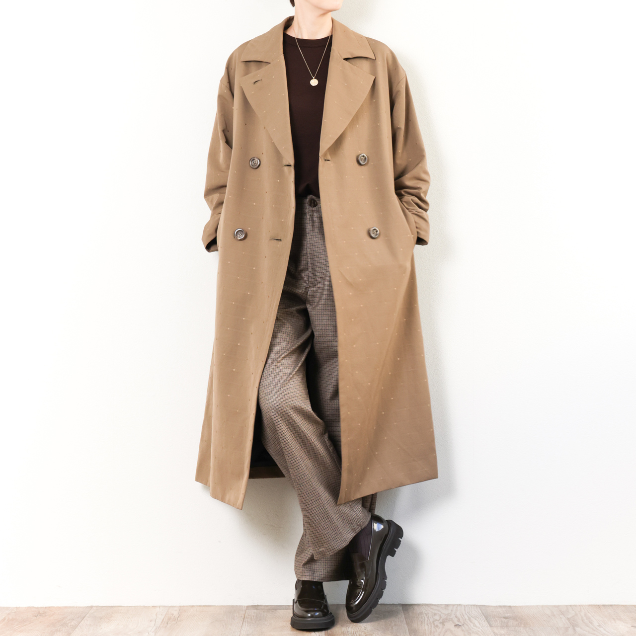 drawell ドロウェル コート レディース ロング丈 ダブル ポリエステル