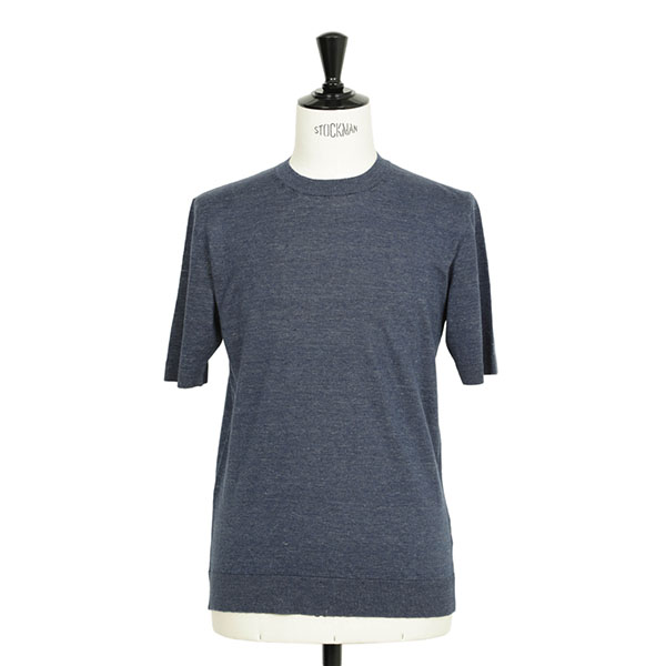 BAFY リネンコットンニットT BAFY コットン混リネン ディープヘンリー