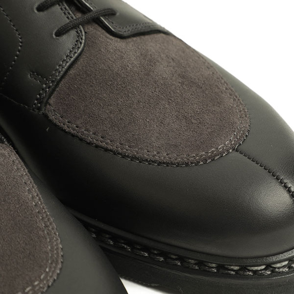 PARABOOT パラブーツ AVIGNON アヴィニョン レザー スエード コンビ Uチップ レースアップ 203503  NOIR/VEL.ANTHRACITE(ブラック)｜Paraboot｜菅原靴店