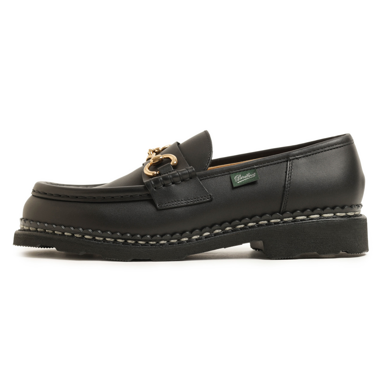 美品【パラブーツ】ローファー モカシン 黒 UK6.5 パラブーツ PARABOOT 200817 ビジネスシューズ CHIMEY シメイ