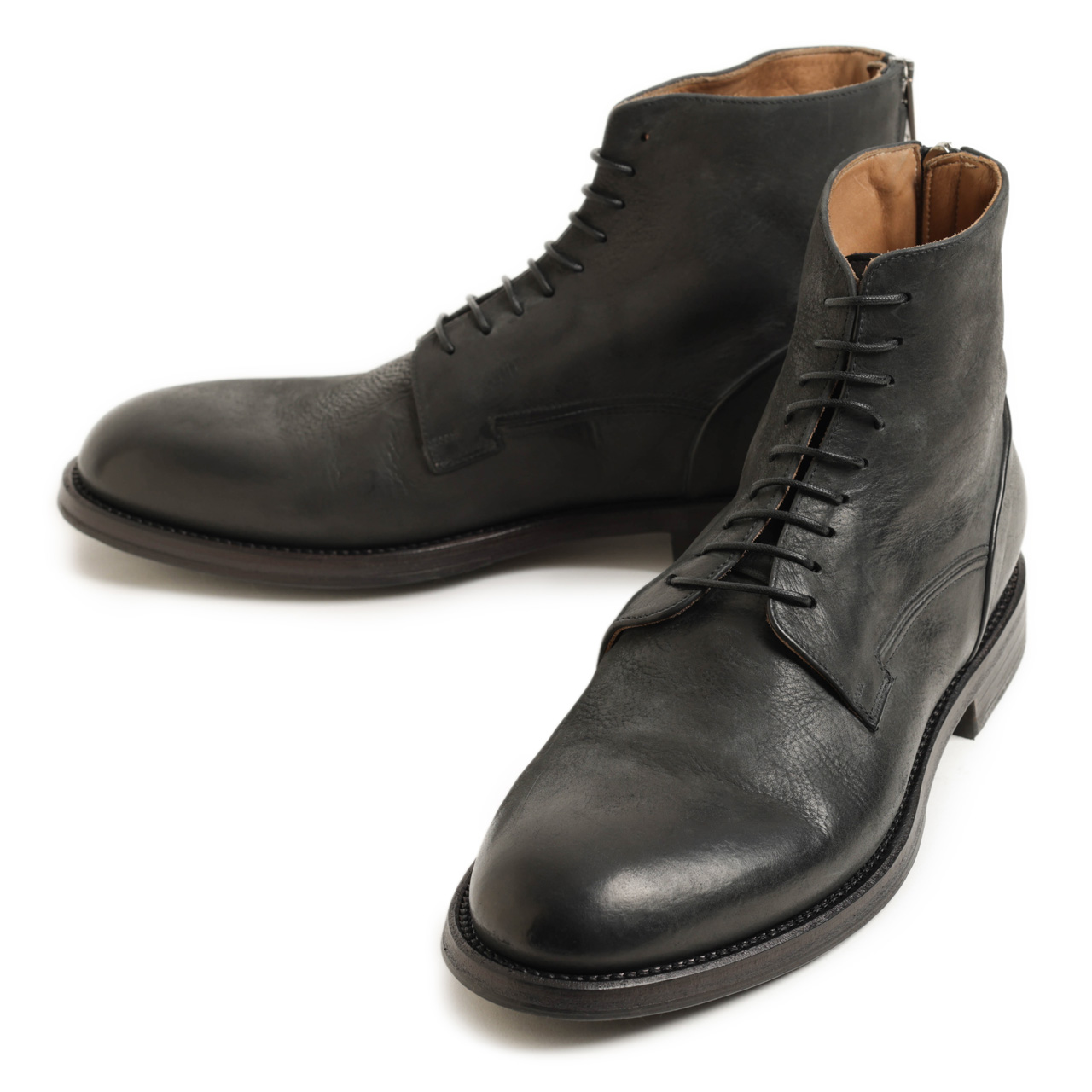 PANTANETTI パンタネッティ ブラウン ワークブーツ サイドジッパー付き PANTANETTI パンタネッティ ブラウン ワークブーツ サイド