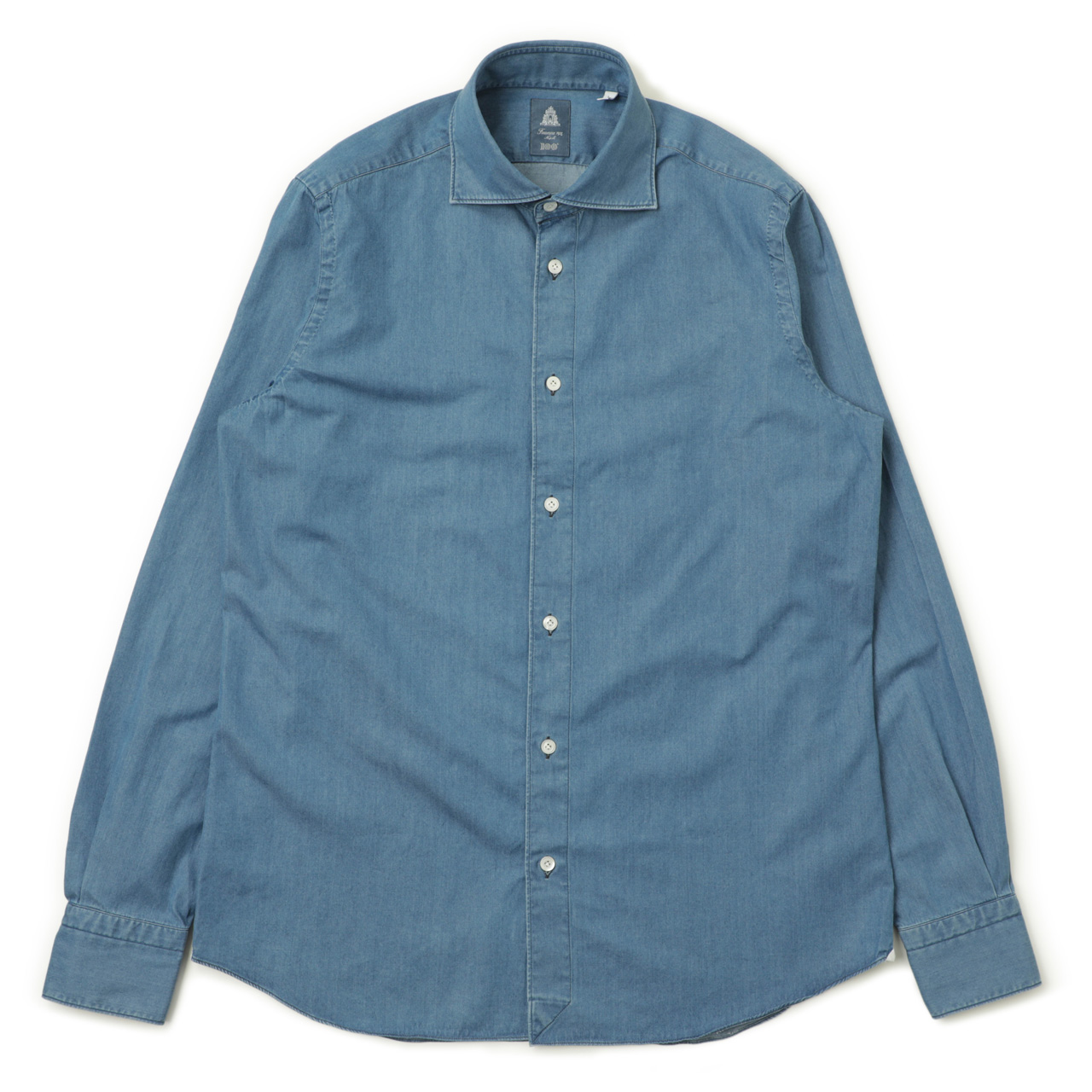 Finamore インディゴ リネンシャツ 14/36 FINAMORE フィナモレ LISA GRACE リネン ソリッド ビッグ